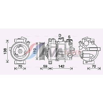 Compresseur, climatisation AVA QUALITY COOLING OEM 5Q0820803