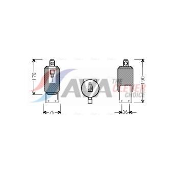 Filtre déshydratant, climatisation AVA QUALITY COOLING OEM 253260633A