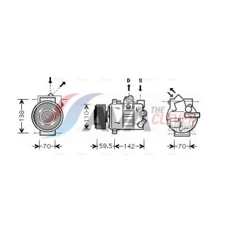 Compresseur, climatisation AVA QUALITY COOLING OEM 5Q0820803