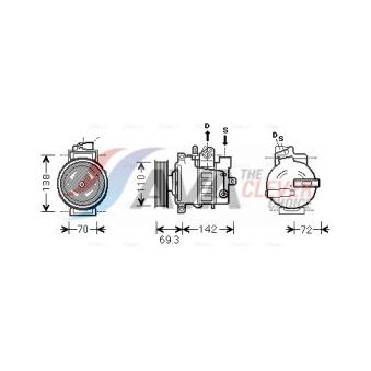 Compresseur, climatisation AVA QUALITY COOLING VNK318