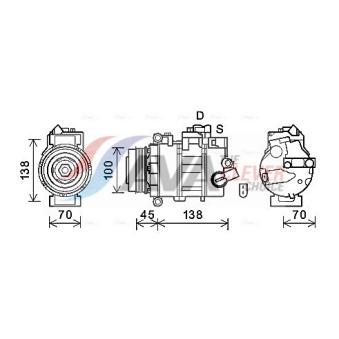 Compresseur, climatisation AVA QUALITY COOLING OEM 2E0820803J