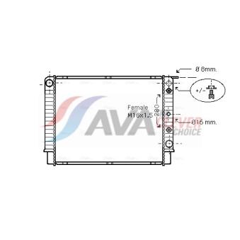 Radiateur, refroidissement du moteur AVA QUALITY COOLING VO2098