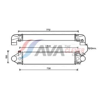 Intercooler, échangeur AVA QUALITY COOLING VO4190