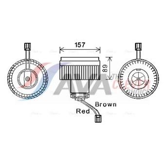 Moteur électrique, pulseur d'air habitacle AVA QUALITY COOLING VO8177