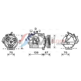 Compresseur, climatisation AVA QUALITY COOLING OEM 31291136