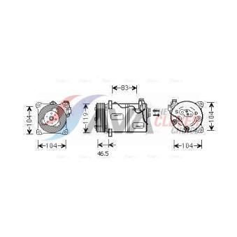Compresseur, climatisation AVA QUALITY COOLING VOK059