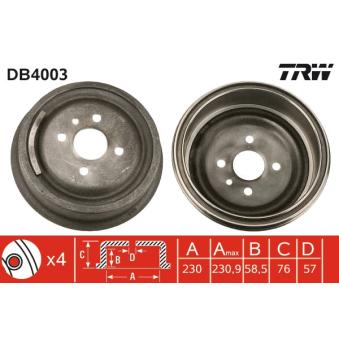 Tambour de frein TRW [DB4003]