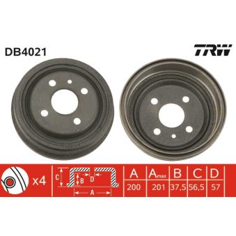 Tambour de frein TRW OEM 90086194