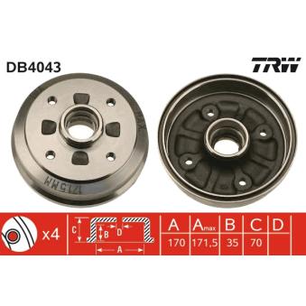 Tambour de frein TRW DB4043