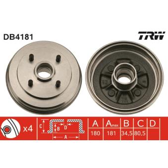 Tambour de frein TRW [DB4181]