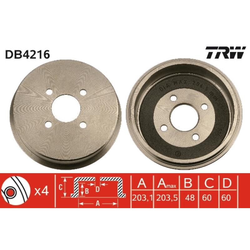 Tambour de frein TRW DB4216 - Visuel 2