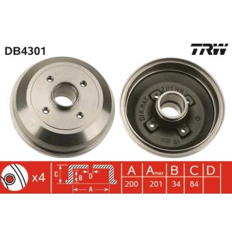Tambour de frein TRW OEM 24401369