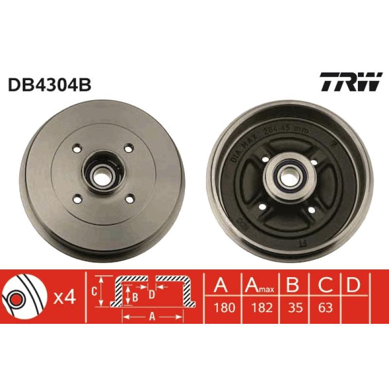 Tambour de frein TRW DB4304B - Visuel 1