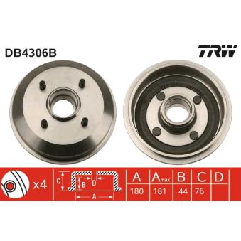 Tambour de frein TRW OEM 4034886
