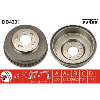 Tambour de frein TRW OEM 0K55226251A