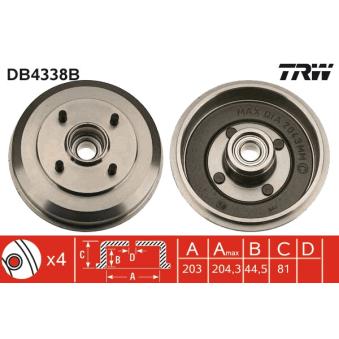 Tambour de frein TRW OEM 4186874