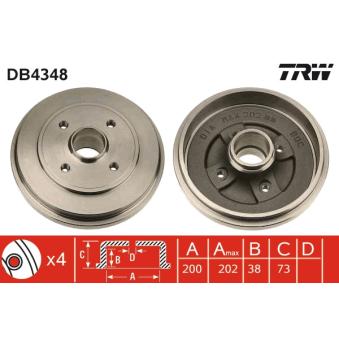 Tambour de frein TRW OEM 9214294