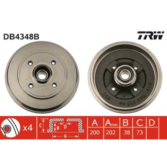 Tambour de frein TRW OEM 9214294