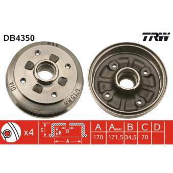 Tambour de frein TRW DB4350