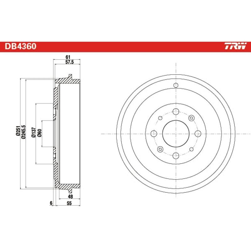 Tambour de frein TRW DB4360 - Visuel 1