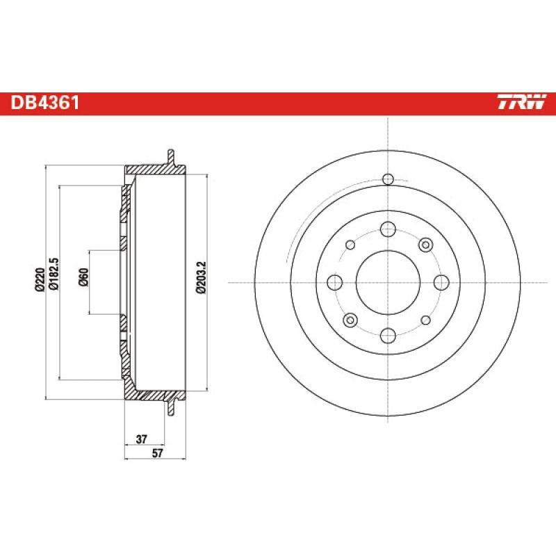 Tambour de frein TRW DB4361 - Visuel 1