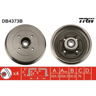 Tambour de frein TRW OEM 8200243735