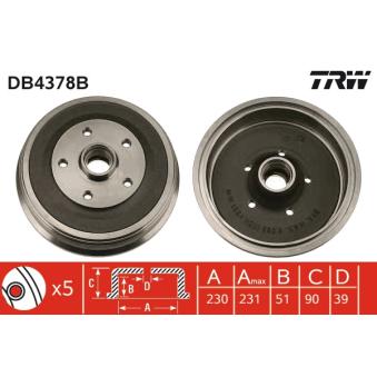 Tambour de frein TRW DB4378B