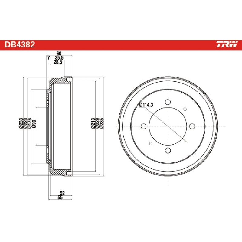 Tambour de frein TRW DB4382 - Visuel 1