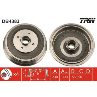 Tambour de frein TRW OEM 6K9501615D