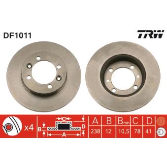 Jeu de 2 disques de frein avant TRW OEM 7701467115