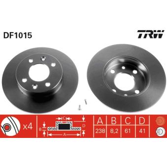 Jeu de 2 disques de frein avant TRW OEM 7701204285