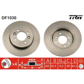 Jeu de 2 disques de frein arrière TRW OEM 7700800002