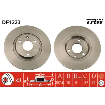 Jeu de 2 disques de frein avant TRW OEM 96017878 Jeu de 2 disques de frein avant TRW OEM 96017878