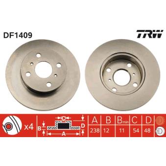 Jeu de 2 disques de frein avant TRW OEM 4351212480