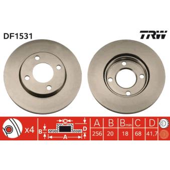 Jeu de 2 disques de frein avant TRW DF1531