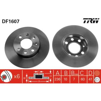 Jeu de 2 disques de frein avant TRW OEM 90086193