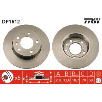 Jeu de 2 disques de frein avant TRW OEM 569040