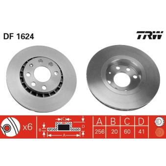 Jeu de 2 disques de frein avant TRW OEM 90421727