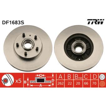 Jeu de 2 disques de frein avant TRW OEM 270876