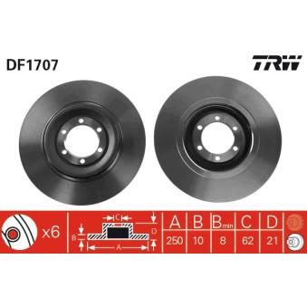 Jeu de 2 disques de frein arrière TRW DF1707