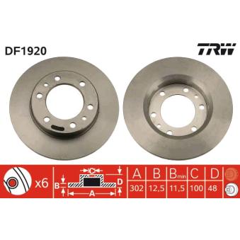 Jeu de 2 disques de frein avant TRW [DF1920]