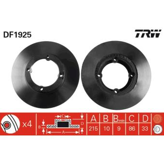 Jeu de 2 disques de frein avant TRW OEM 5531160B11000