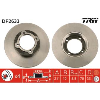 Jeu de 2 disques de frein avant TRW OEM 4351287509000 Jeu de 2 disques de frein avant TRW OEM 4351287509000