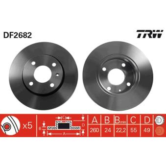 Jeu de 2 disques de frein avant TRW OEM 5025950