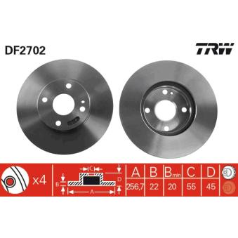 Jeu de 2 disques de frein avant TRW OEM F1ZZ1125B