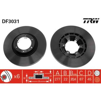 Jeu de 2 disques de frein avant TRW OEM HB403101