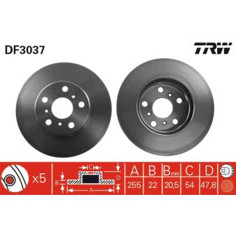 Jeu de 2 disques de frein avant TRW OEM 4351232090