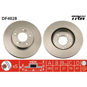 Jeu de 2 disques de frein avant TRW [DF4028]