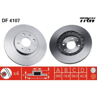Jeu de 2 disques de frein avant TRW OEM 21123501070