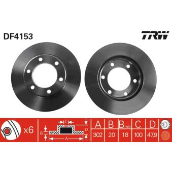 Jeu de 2 disques de frein avant TRW OEM 4351260041